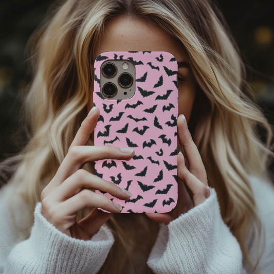 Pink and black phone case