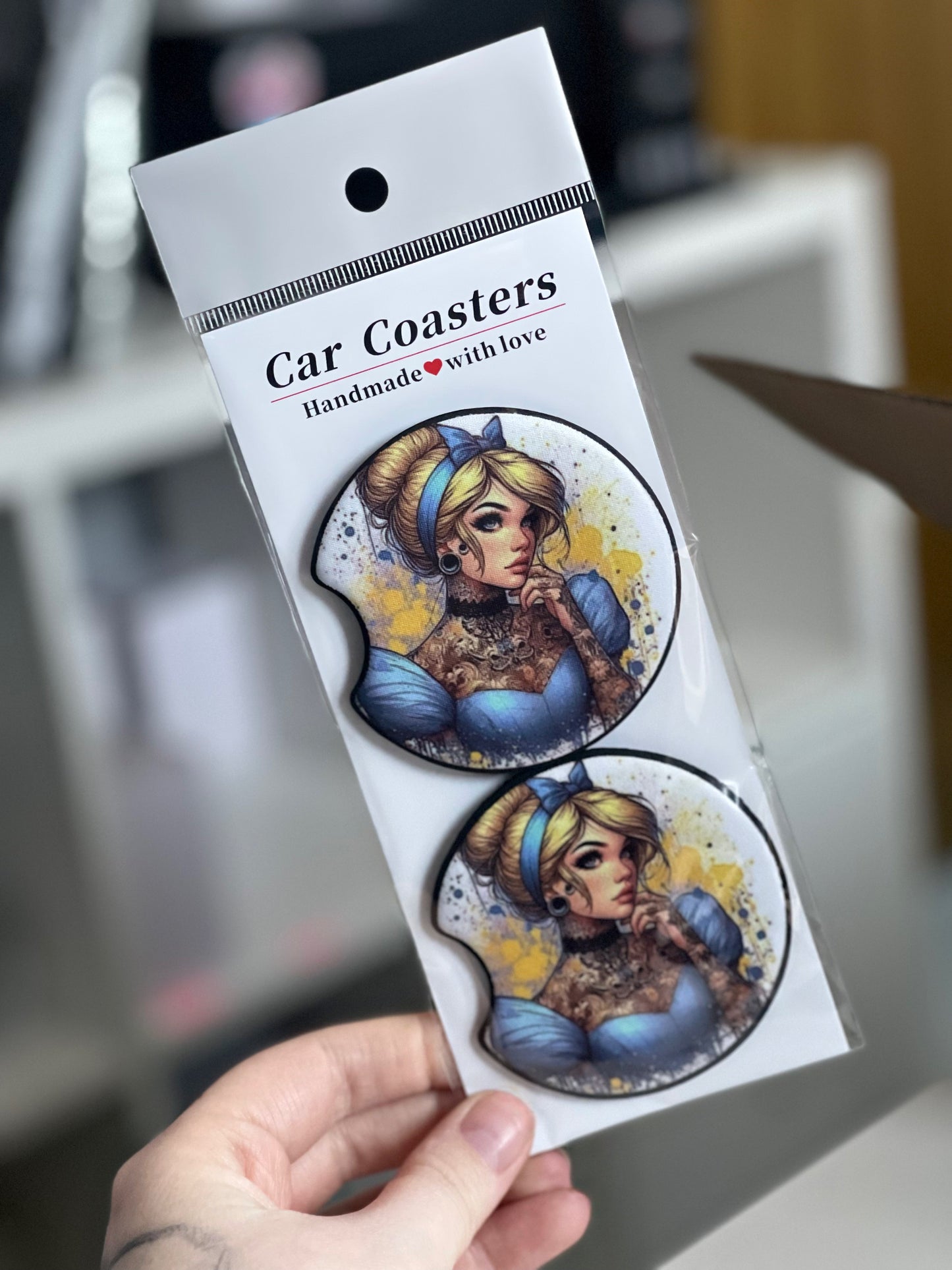 Tattoo princess car coasters