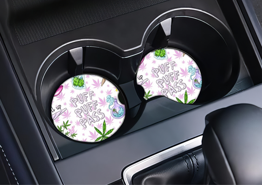 Puff puff pass car coasters