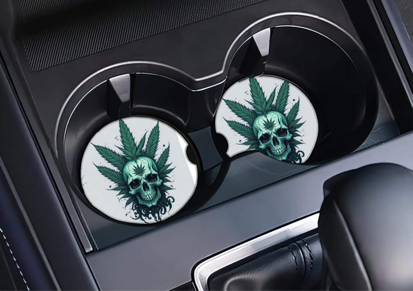 420 skull car coasters