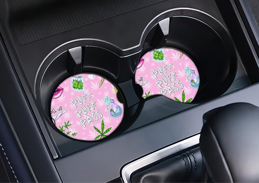 Puff puff pass car coasters