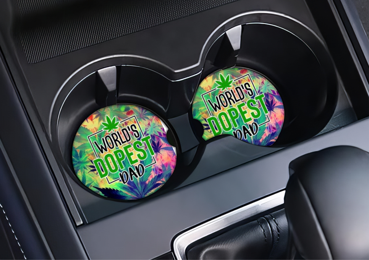 Worlds dopest dad car coasters