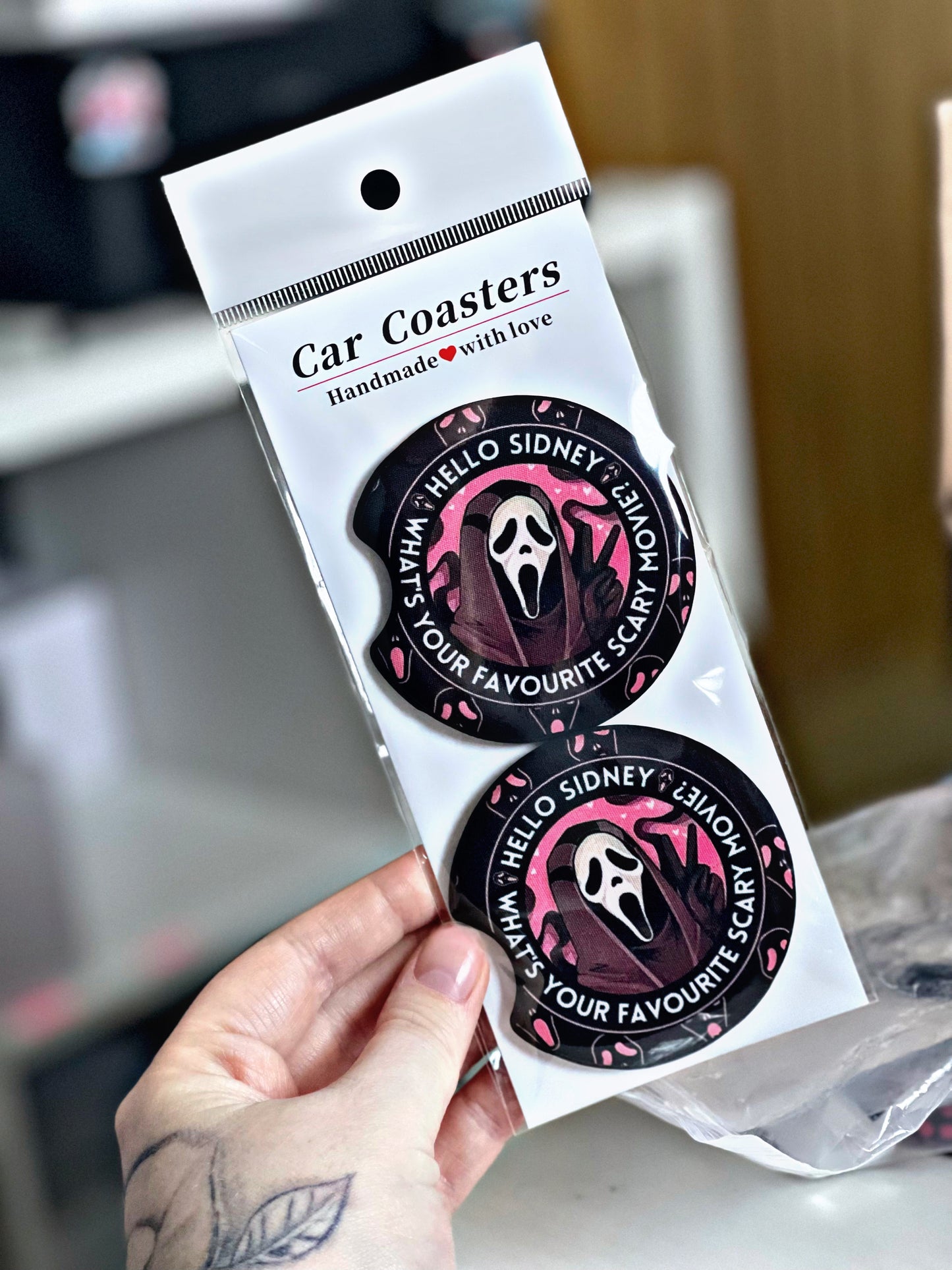 Scream car coasters