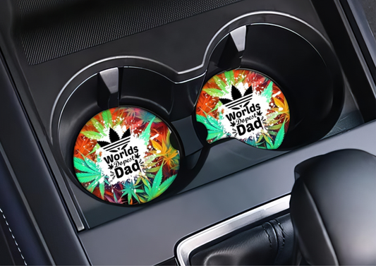 Worlds dopest dad car coasters