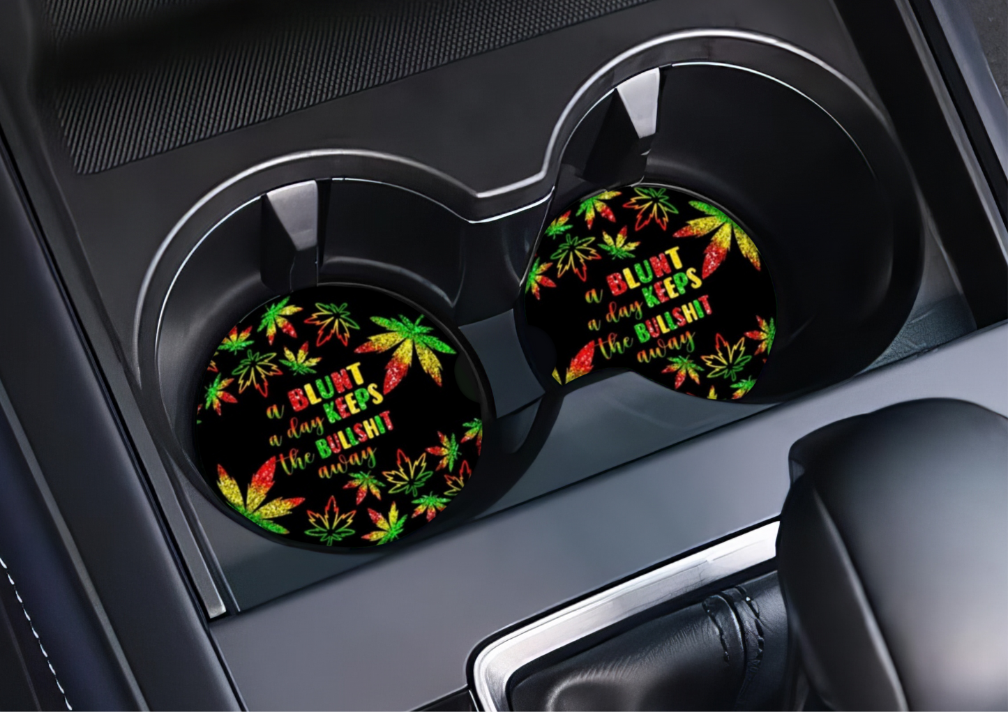 A blunt a day car coasters