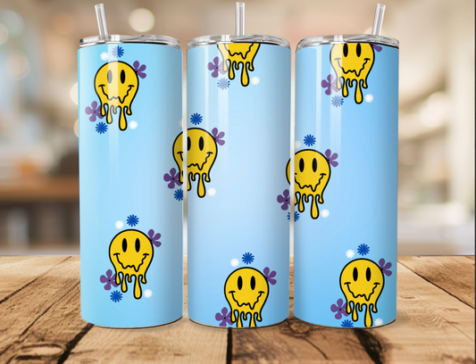 Blue smiley tumbler